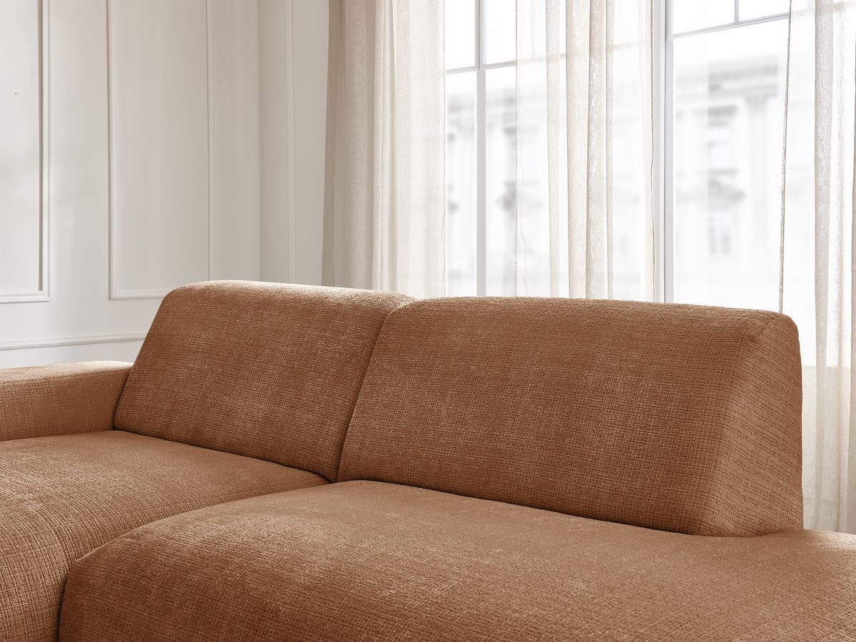 Bobochic Sirius Ecksofa 300 × 170 cm Strukturstoff Orange Ecke links