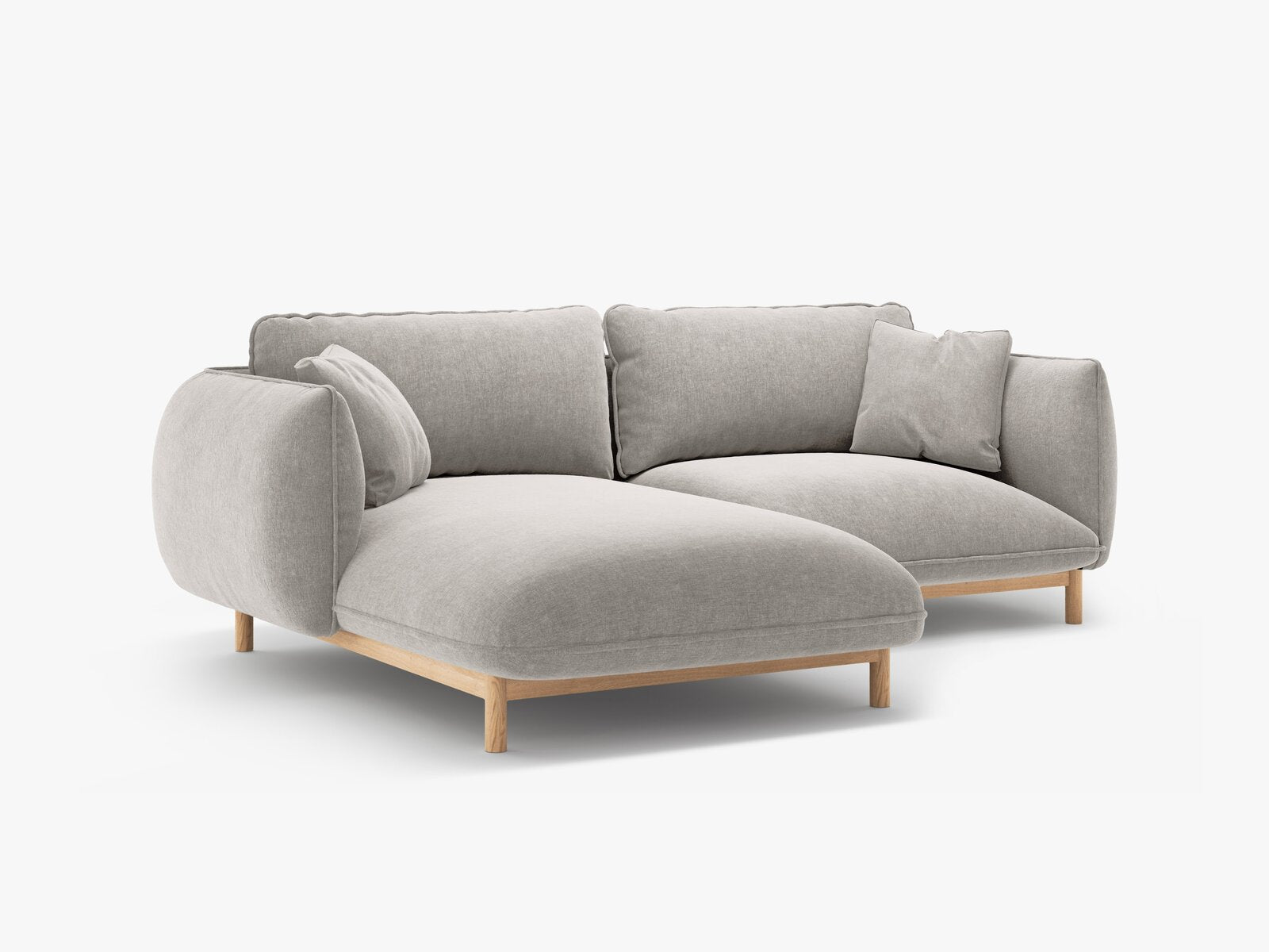Micadoni Ada Ecksofa 3-Sitzer Links Strukturierter Stoff Wind Hellgrau