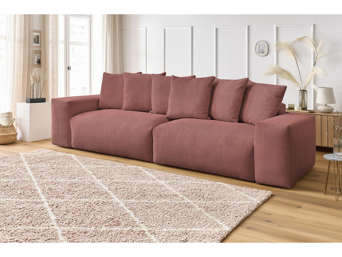 Bobochic Voltaire Sofa 4-Sitzer 320 × 124 cm Cordsamt Rosa