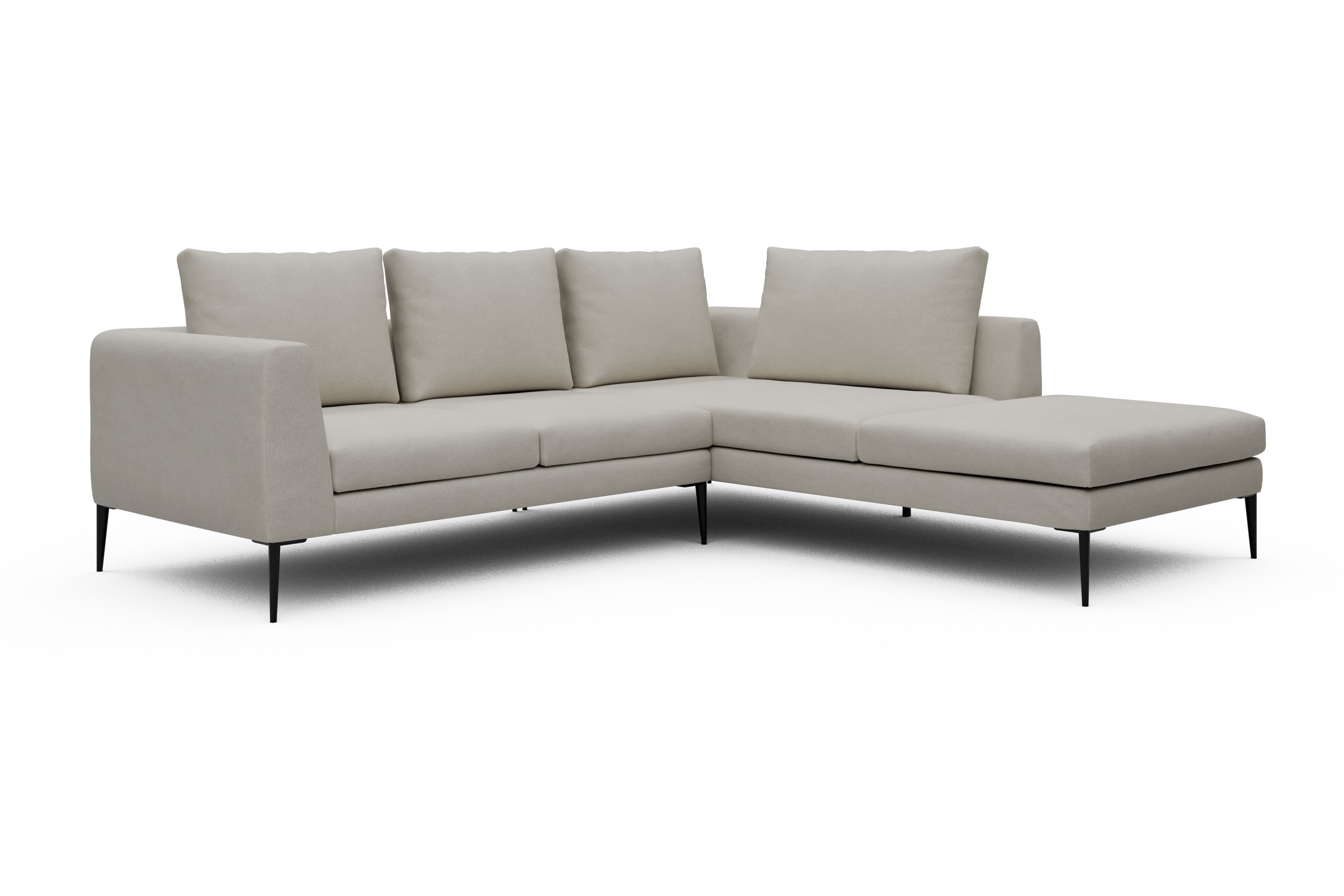 Ecksofa Paul Relax-Ecke rechts mit 2-Sitzer Denari-Clean-Beige