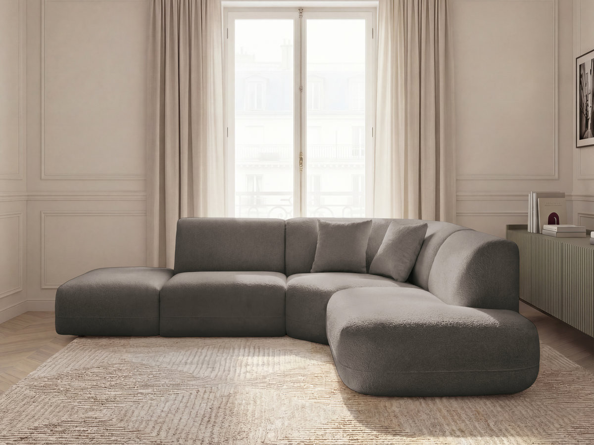 Bobochic Anda Ecksofa 279 × 264 cm Chenille Taupe Ecke rechts