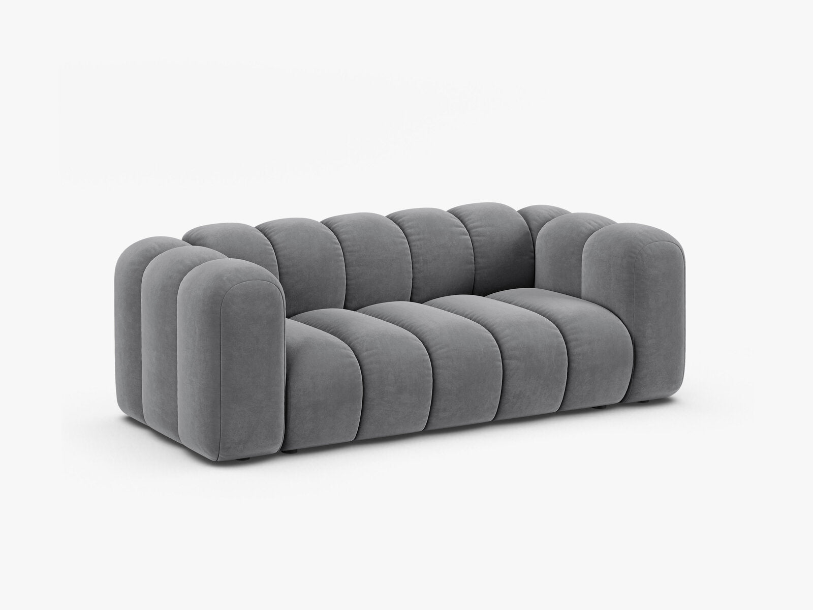 Micadoni Sofa Lupine 2-Sitzer Samt Salvador Grau