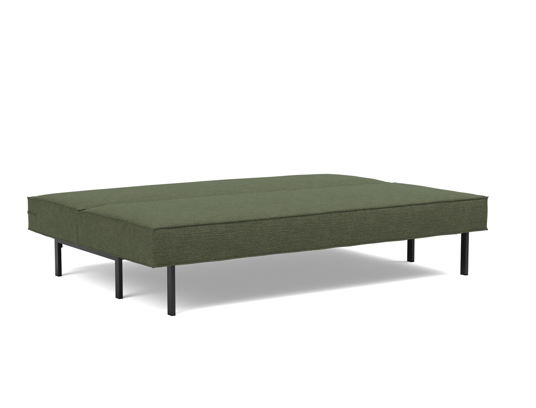 Schlafsofa Sly Strukturierter Stoff Taura 353-Forest Beine Schwarzes Metall