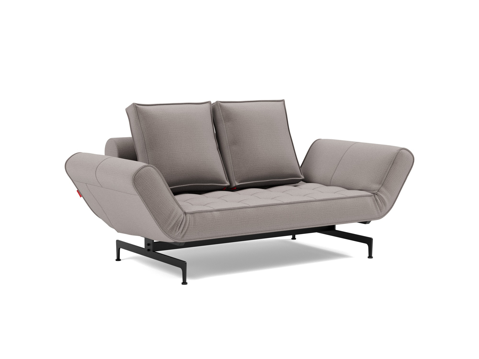 Tagesbett Ghia Chenille Esina 418-Truffle Beine Laser schwarz