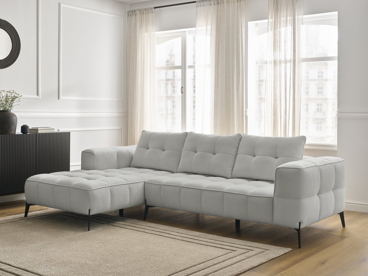 Bobochic Anis Ecksofa Strukturstoff Hellgrau Ecke links