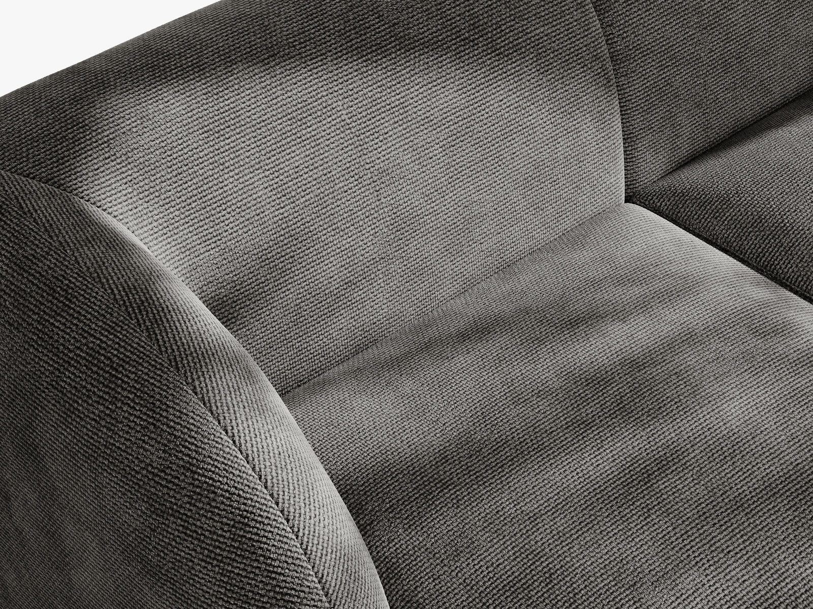 Micadoni Modulares Sofa Miley mit Recamiere 3-Sitzer Rechts Chenille Haga Grau