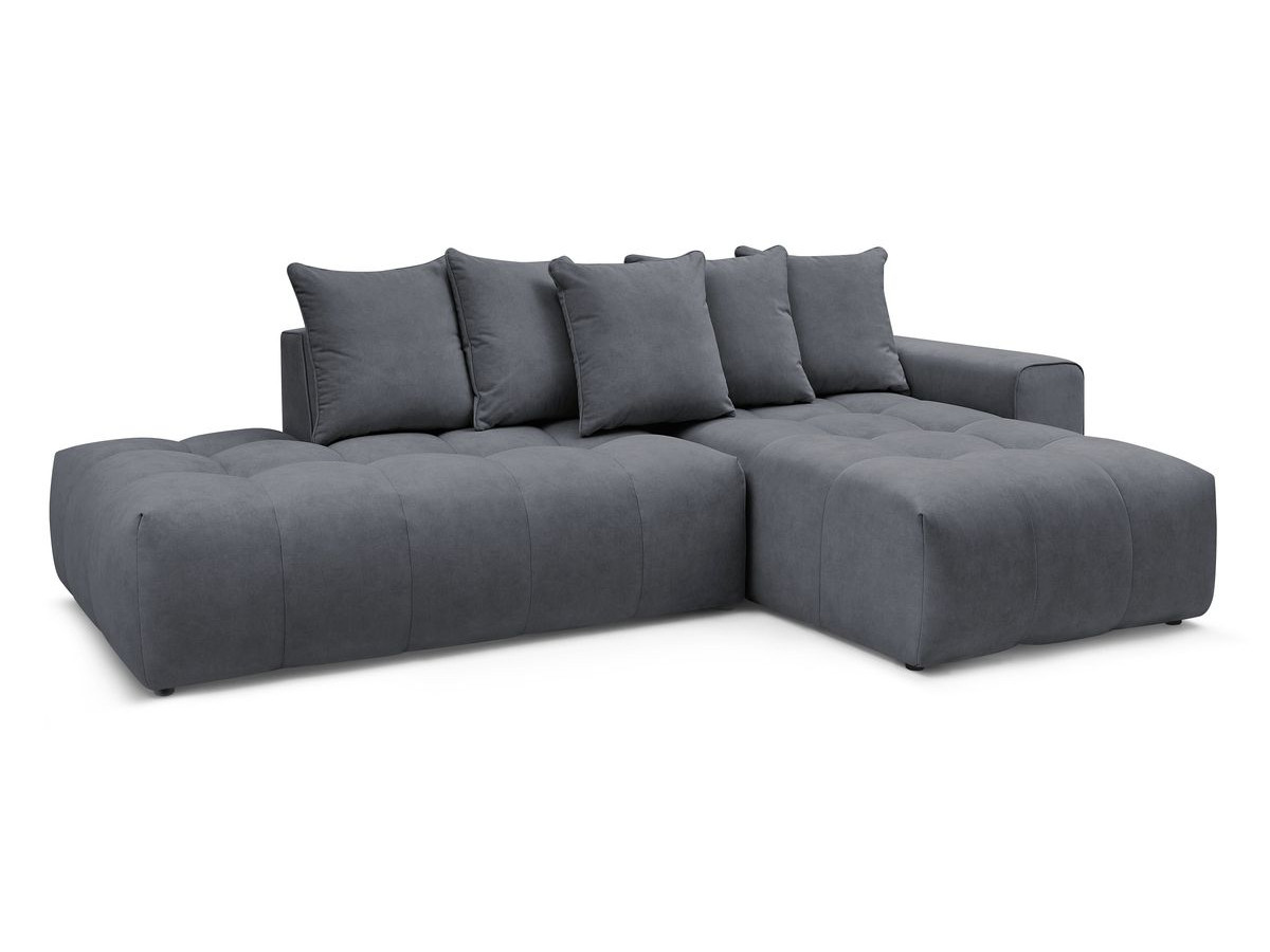 Bobochic Mont-blanc Ecksofa Samt Dunkelgrau Ecke rechts