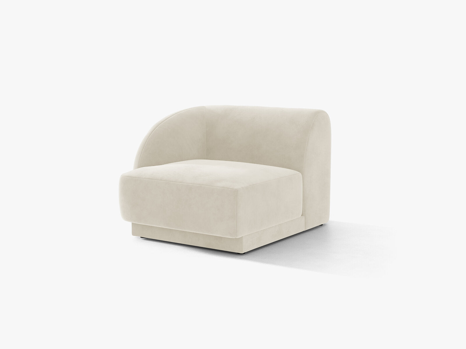Micadoni Eckmodul Miley 1-Sitzer Links Samt Bluvel Helles Beige