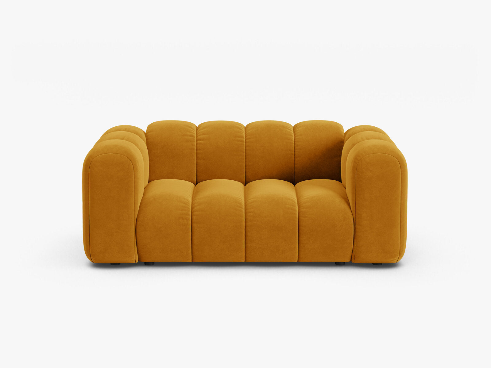 Micadoni Sofa Lupine 2-Sitzer kleine Version Samt Salvador Gelb