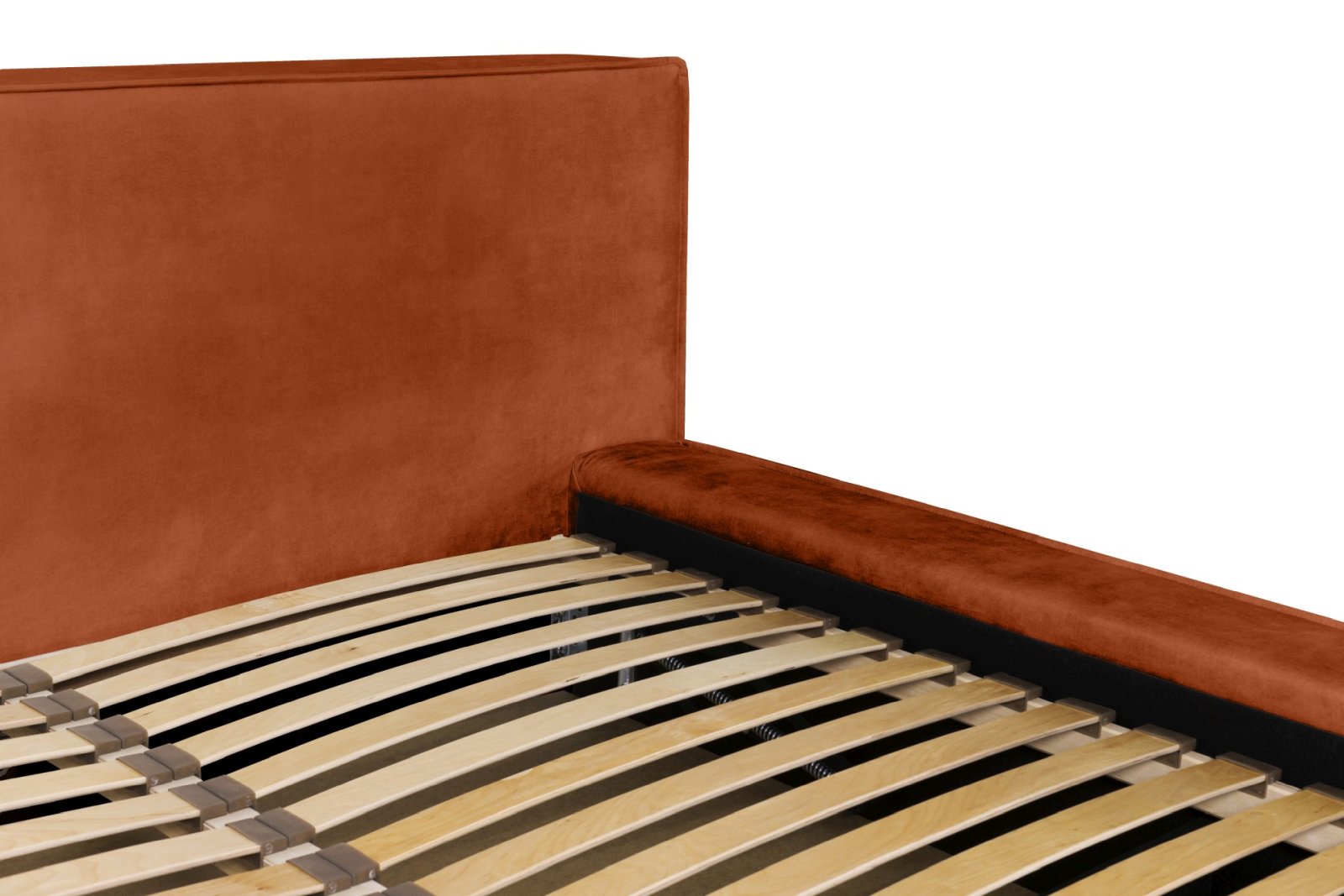 Polsterbett Delano Samtstoff 180x200 mit Metallrahmen Macau Brick