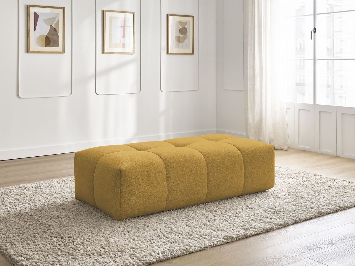 Bobochic Everest Pouf 140 × 70 cm Melange-Stoff Gelb
