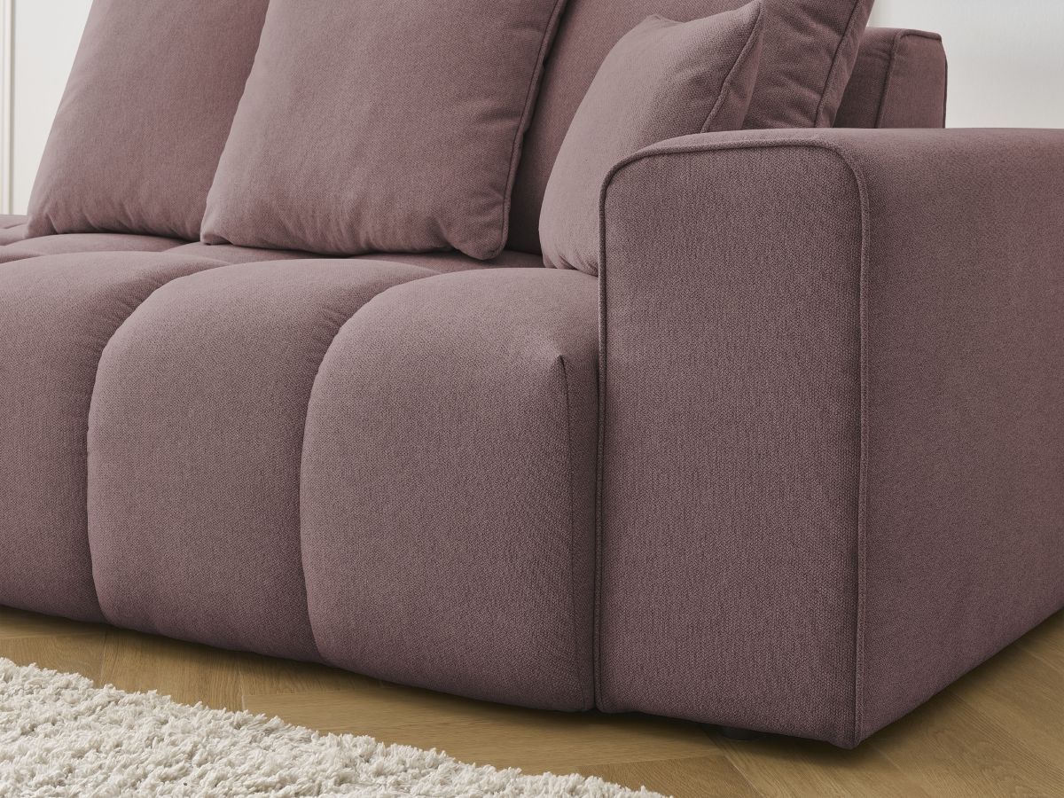 Bobochic Mont-blanc Sofa 4-Sitzer Melange-Stoff Rosa Armlehne rechts