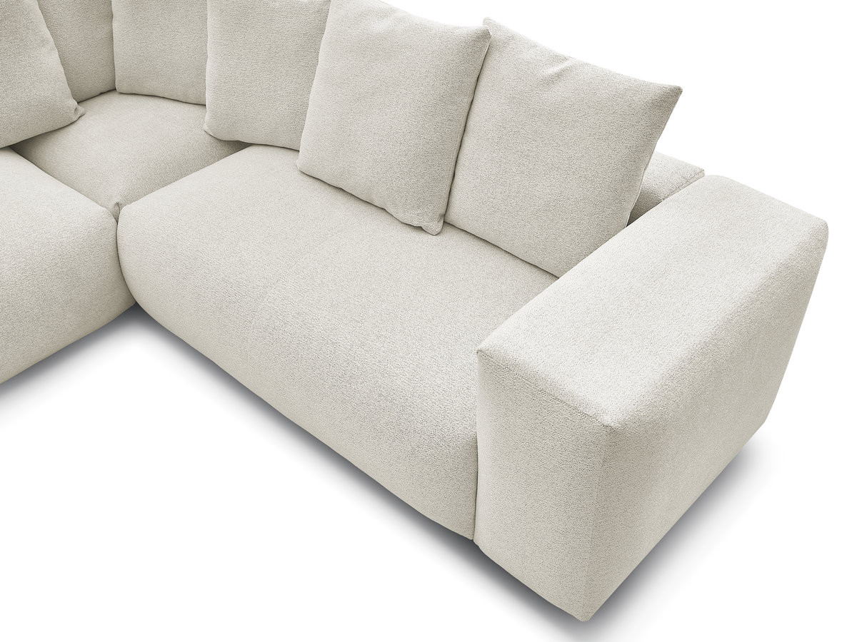Bobochic Voltaire Ecksofa 268 × 214 cm Melange-Stoff Weiß Ecke links