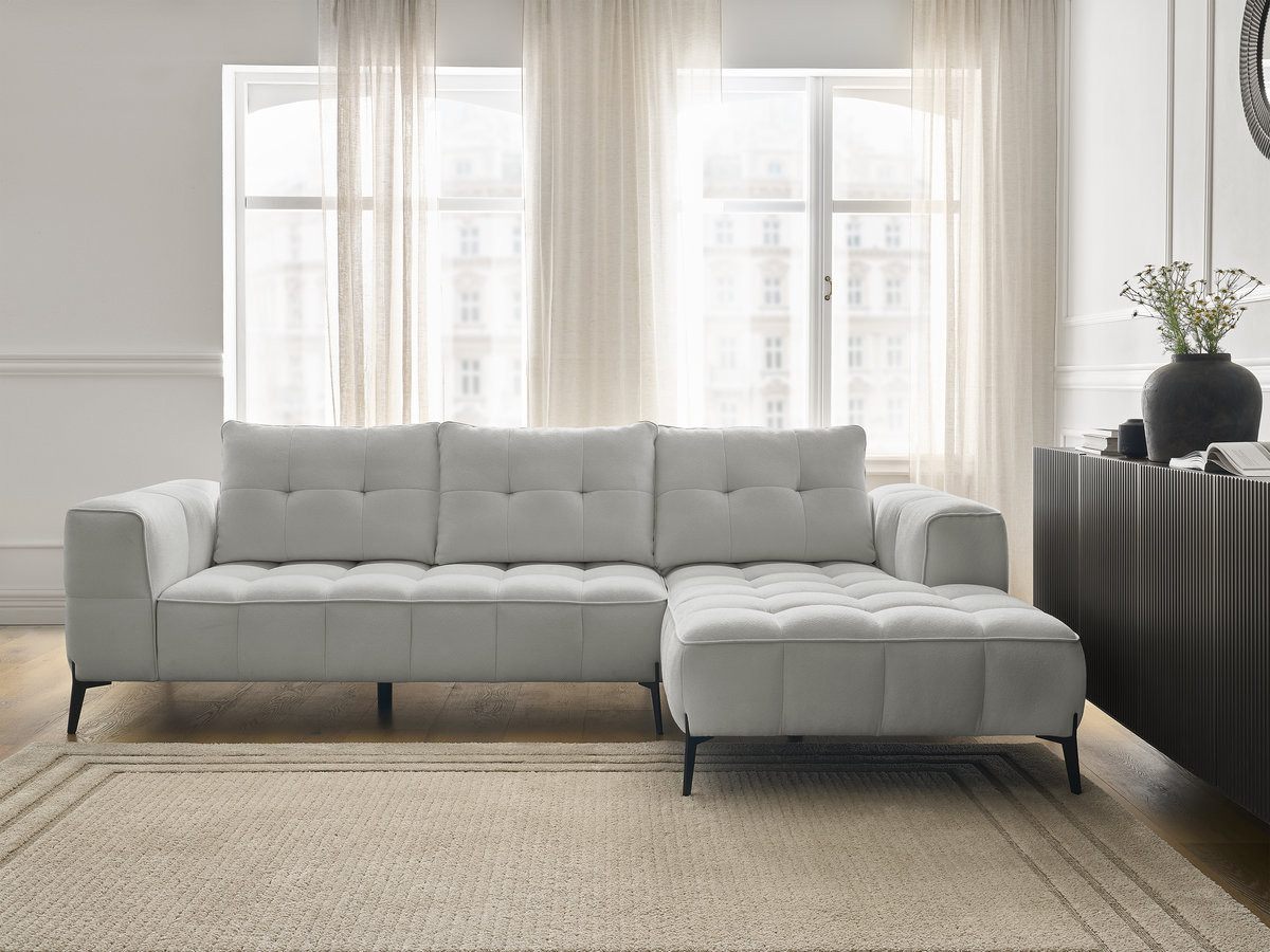 Bobochic Anis Ecksofa Strukturstoff Hellgrau Ecke rechts