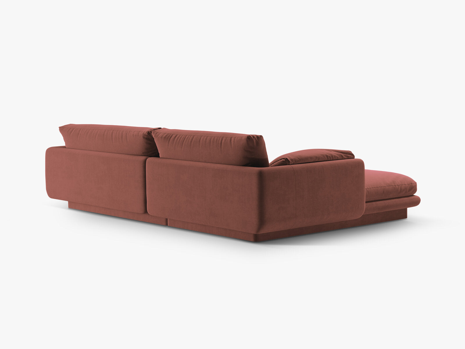 Micadoni Ecksofa Torino 4-Sitzer Rechts Samt Cuoio