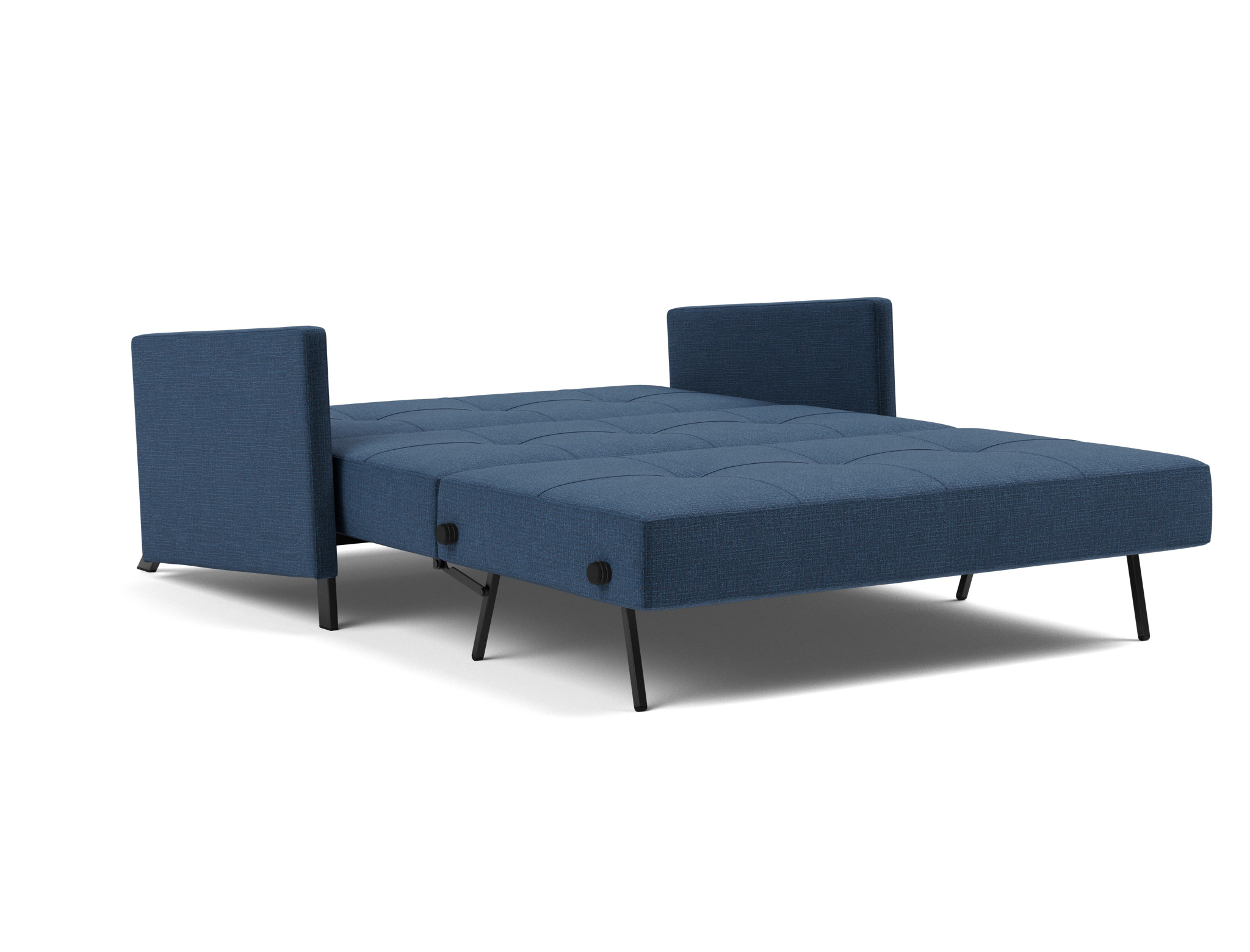 Schlafsofa Cubed mit Armlehnen 140 Chenille Esina 414-Indigo-Blue