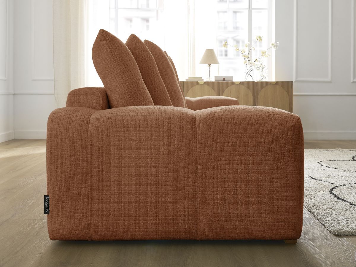 Bobochic Anakin Sofa 3-Sitzer, 6 Kissen Strukturstoff Orange