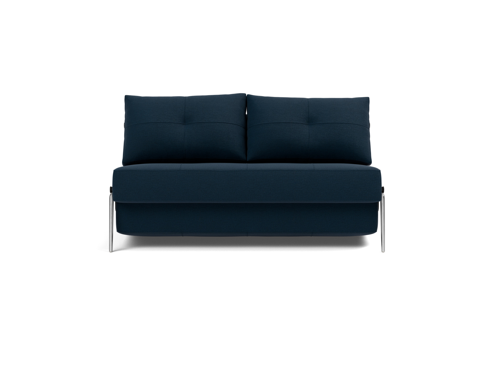 Schlafsofa Cubed 140 Flachgewebe Mixed Dance 528-Blue Beine Aluminium