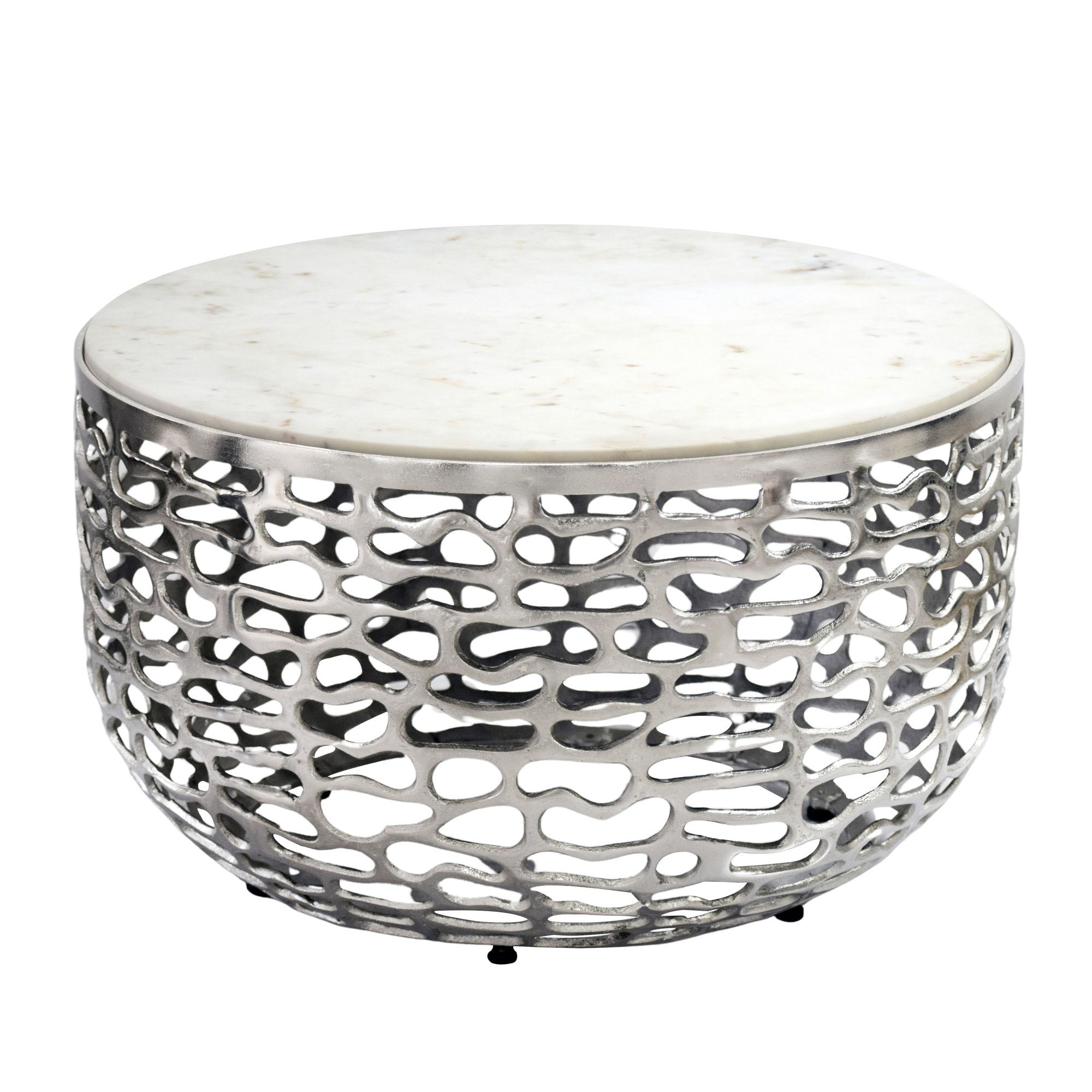 Couchtisch Sandve Marmor Silber Ø 60 cm