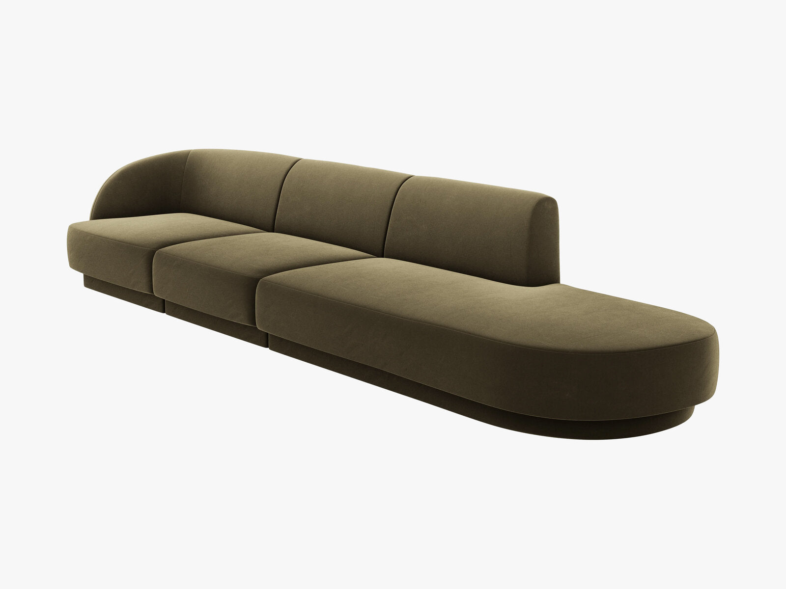 Micadoni Sofa Miley 4-Sitzer Rechts Samt Bluvel Grün
