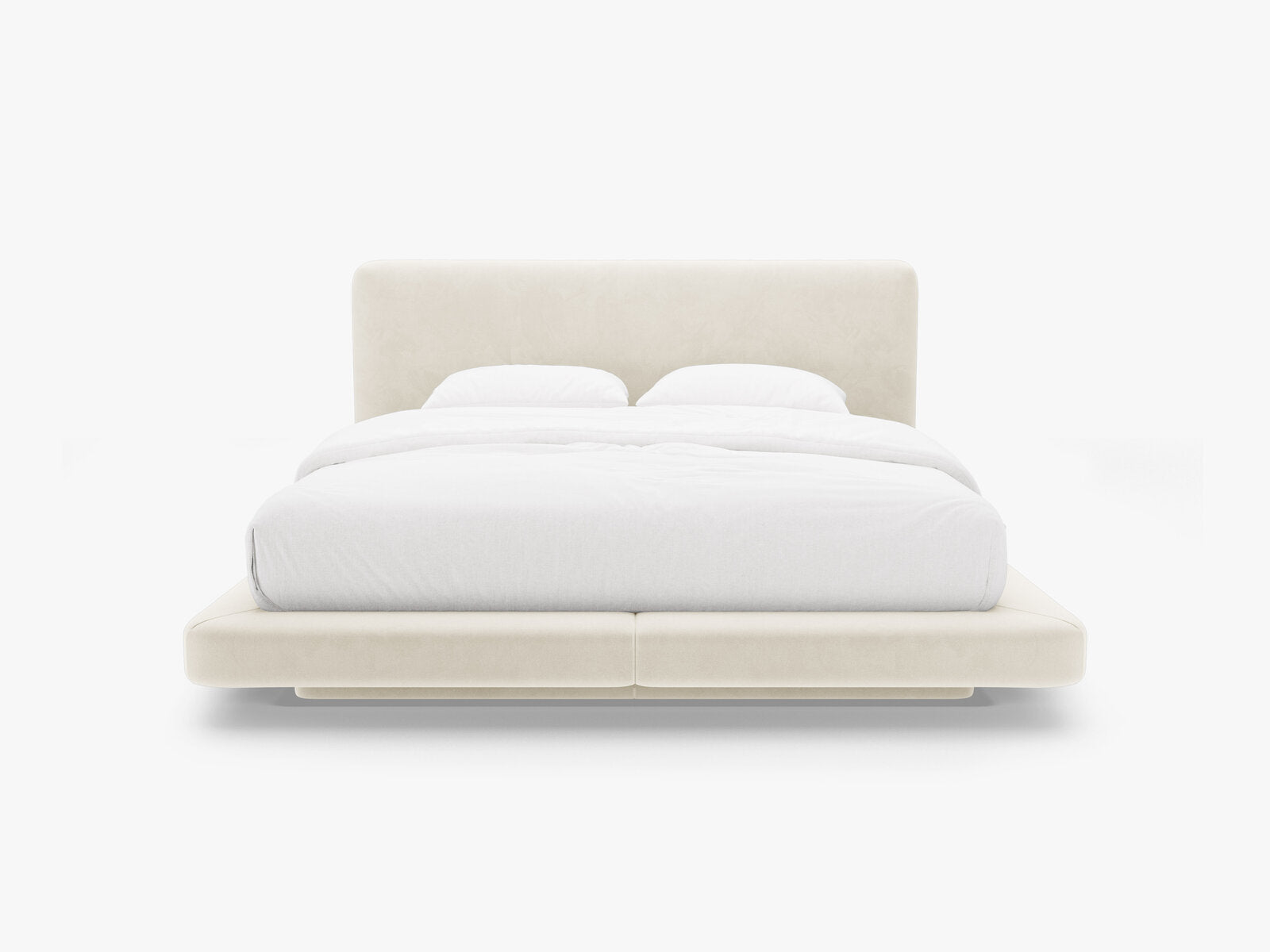 Micadoni Polsterbett mit Kopfteil Linea Samt Magic Velvet Elfenbein 200x200