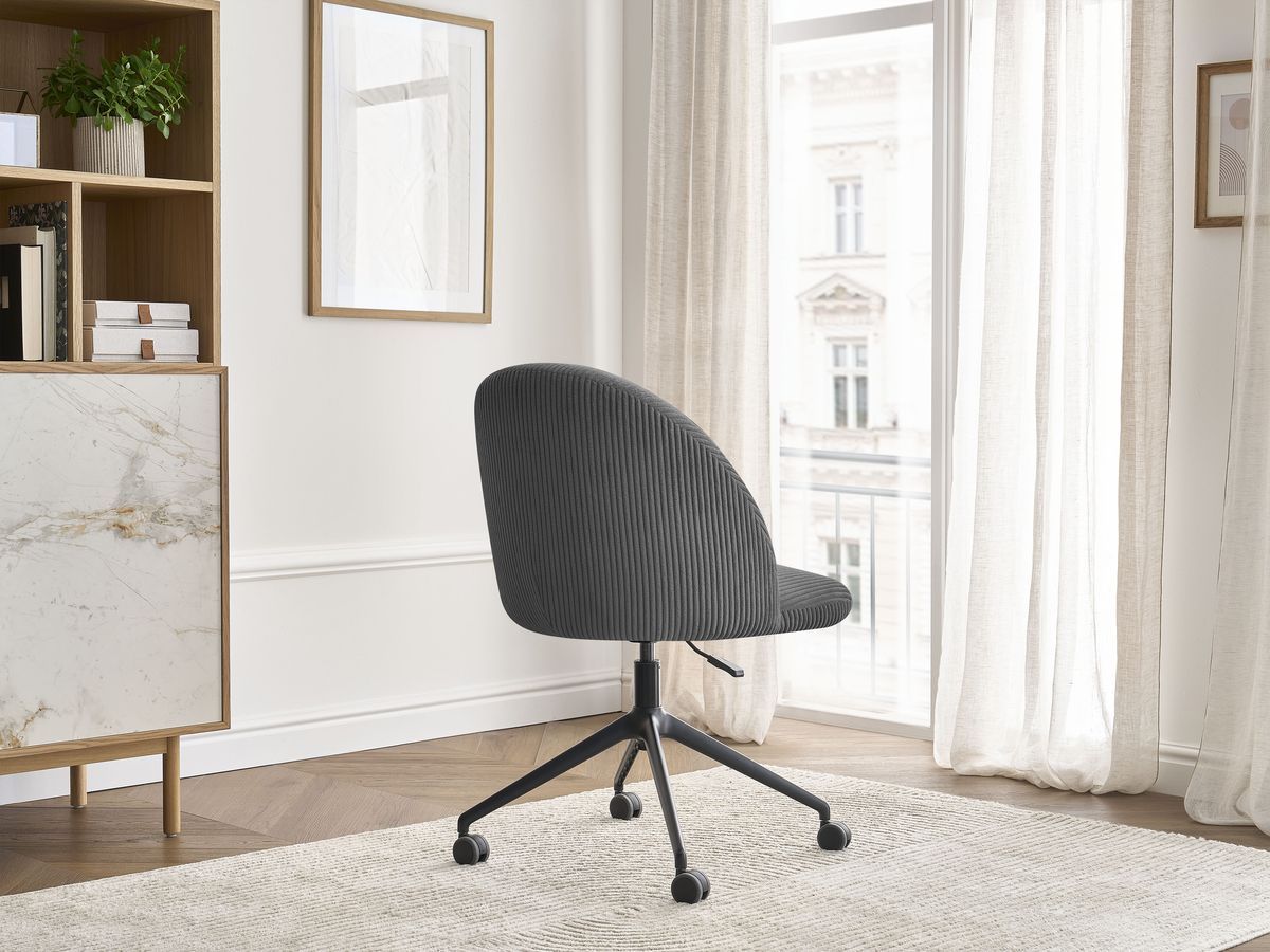 Bobochic Lalie Bürostuhl Cordsamt Dunkelgrau