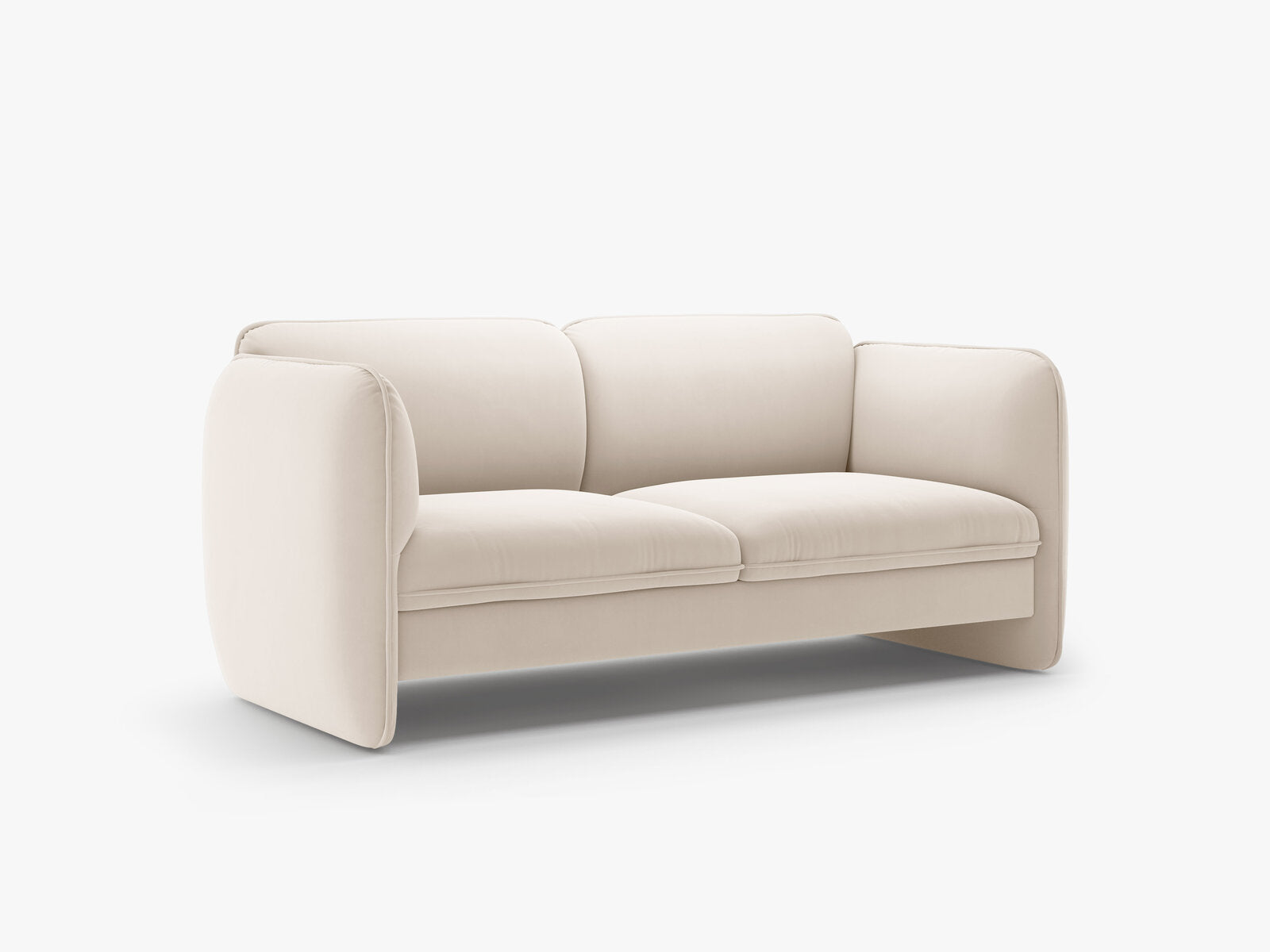 Micadoni Georgia Sofa 2-Sitzer Samt Magic Velvet Elfenbein