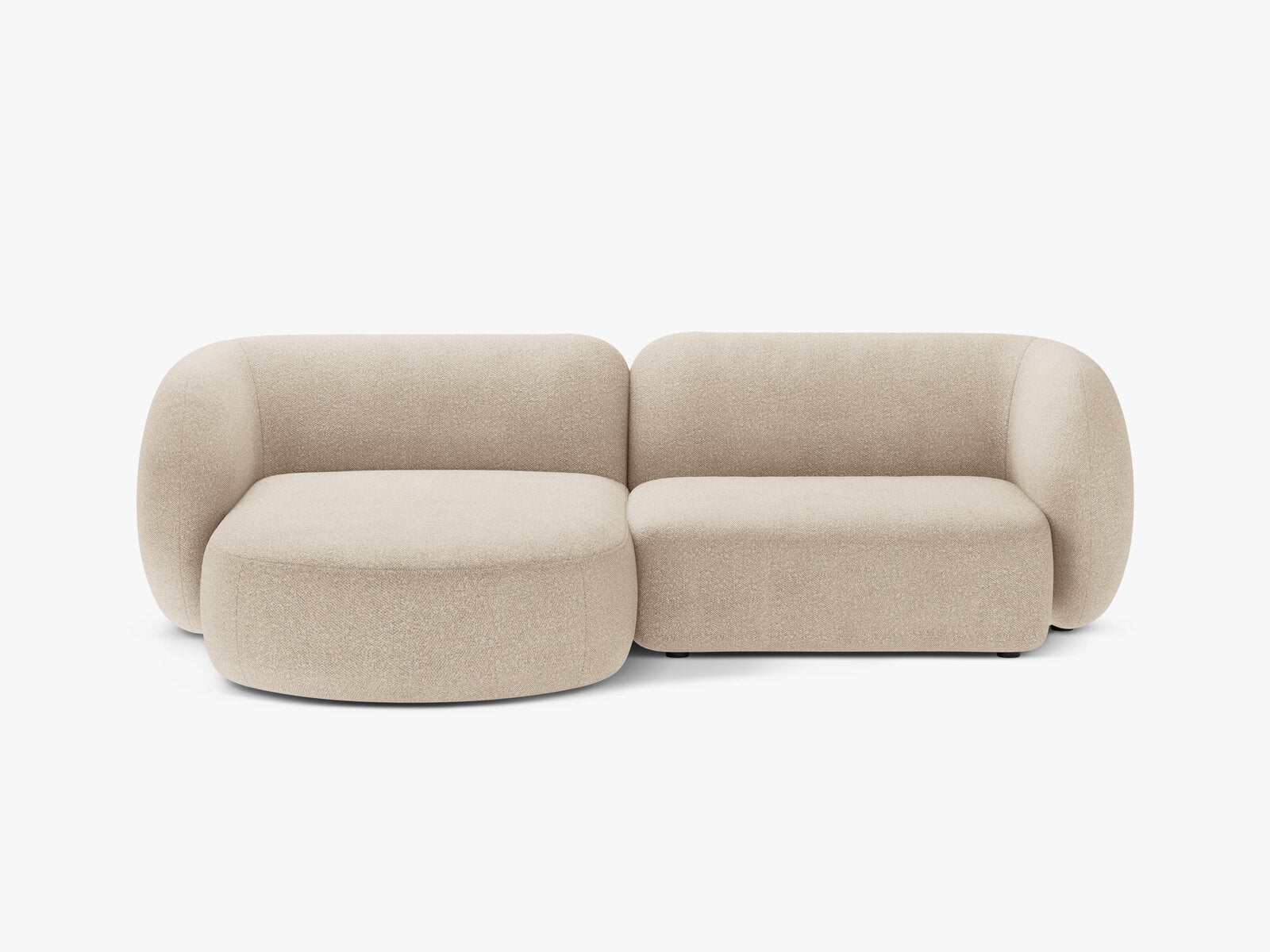 Micadoni Ecksofa Kate 2-Sitzer Links Boucle Beige