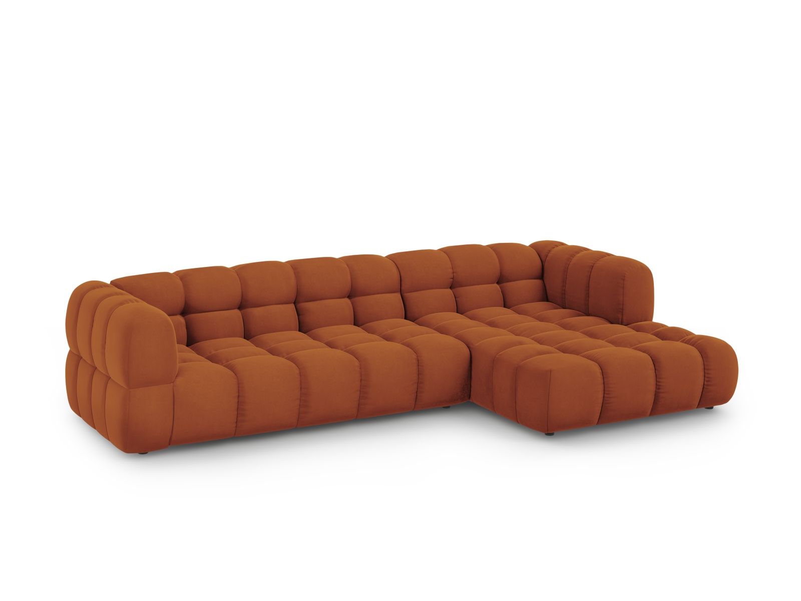 Cosmopolitan Design Ecksofa Sky 4-Sitzer große Version Samt Casino Terrakotta Rechts