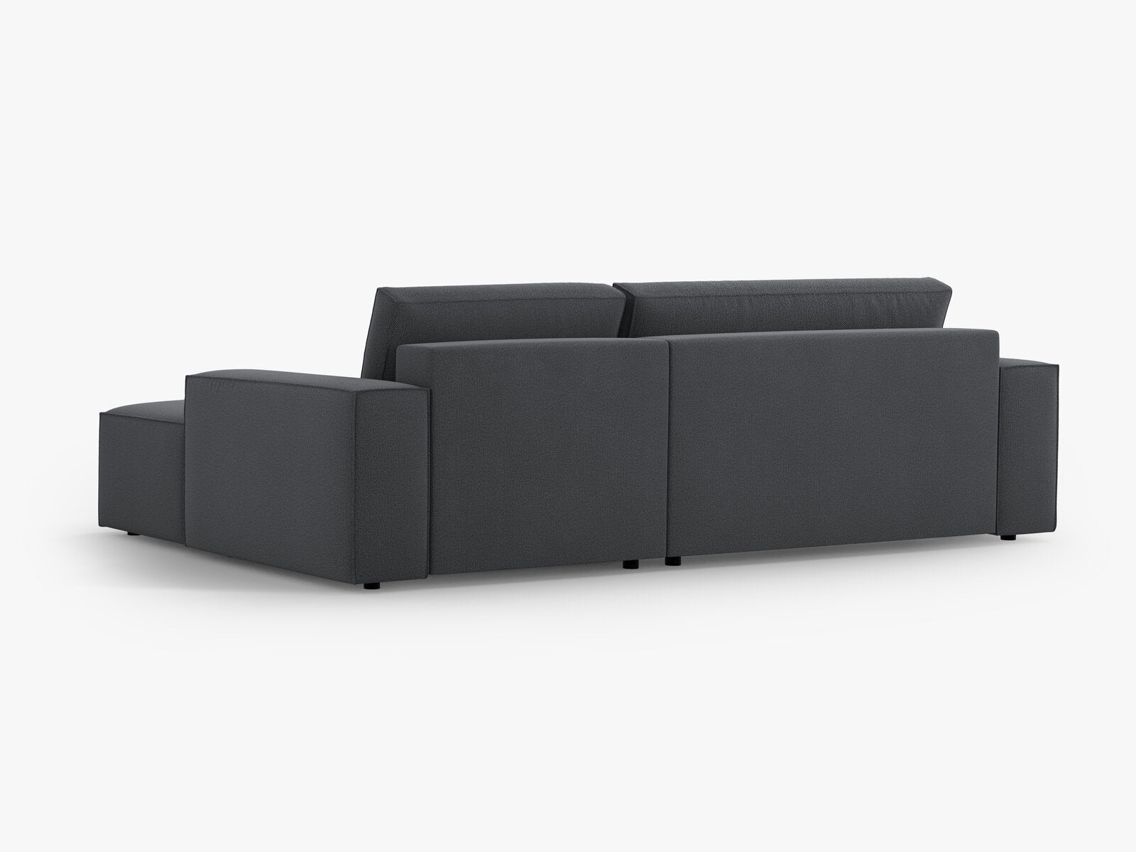 Micadoni Schlaf-Ecksofa Jodie 3-Sitzer Rechts Strukturierter Stoff Dunkelgrau