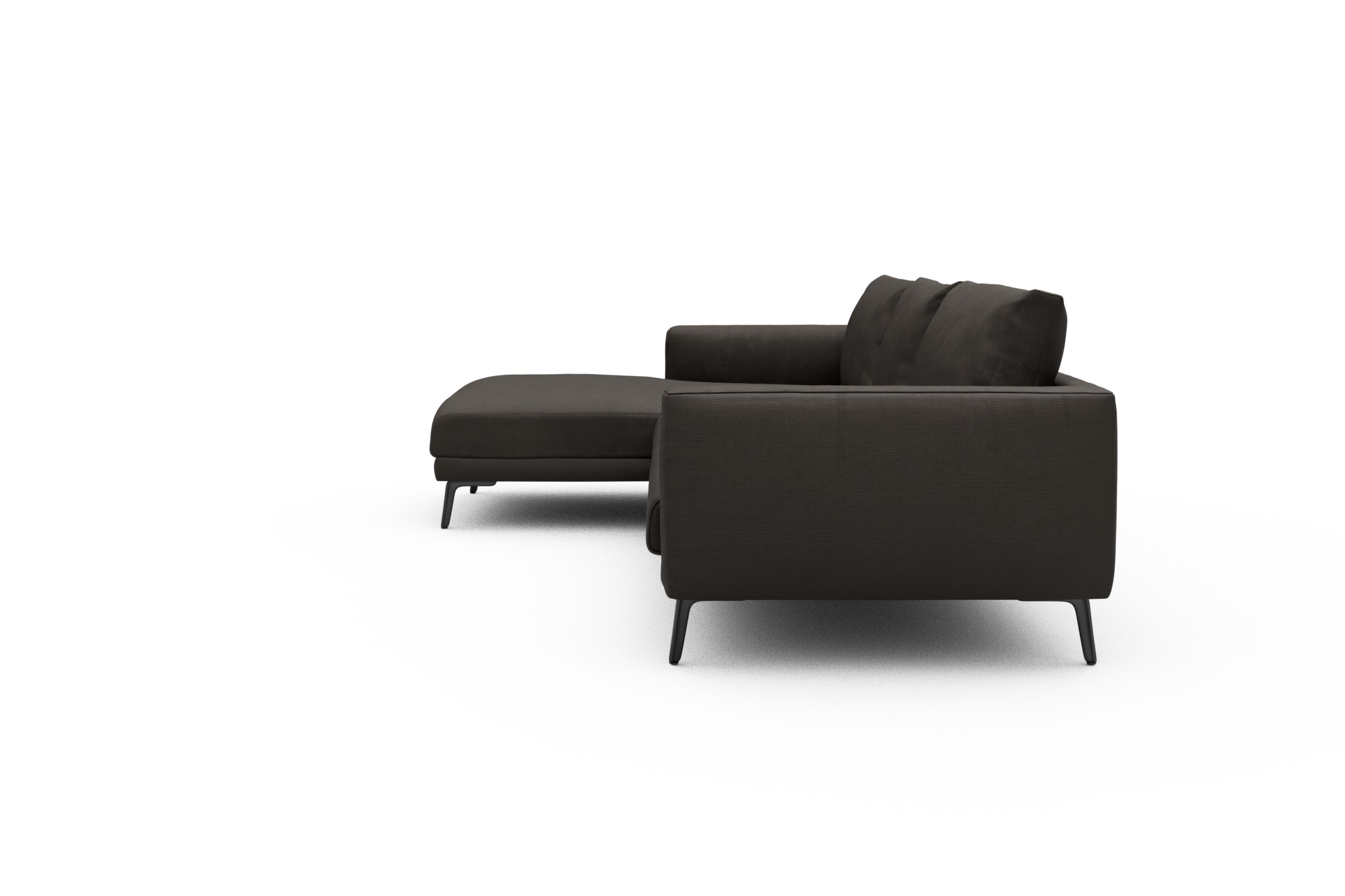 Ecksofa Karl Chaiselongue links mit 2,5-Sitzer Cordufine-Taupe