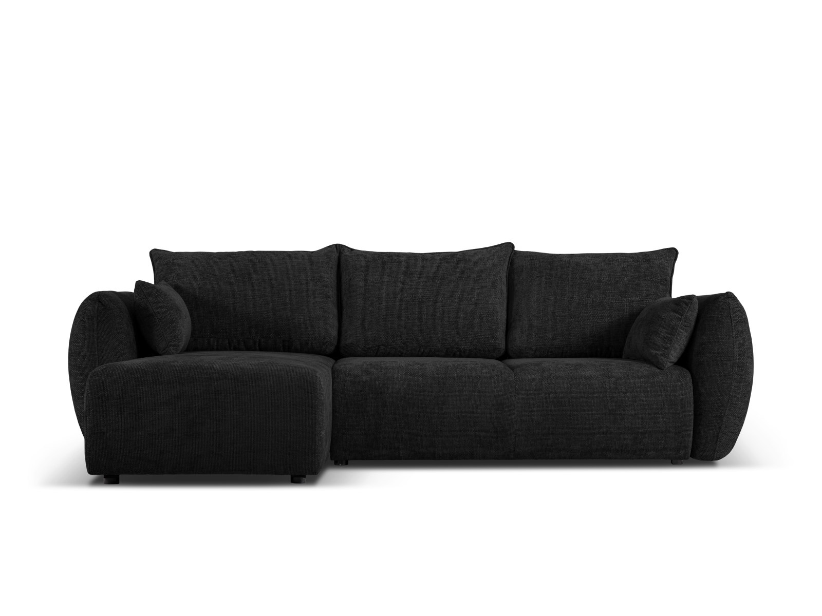 Cosmopolitan Design Ecksofa Matera 4-Sitzer mit Schlaffunktion Chenille Eden Anthrazit Links