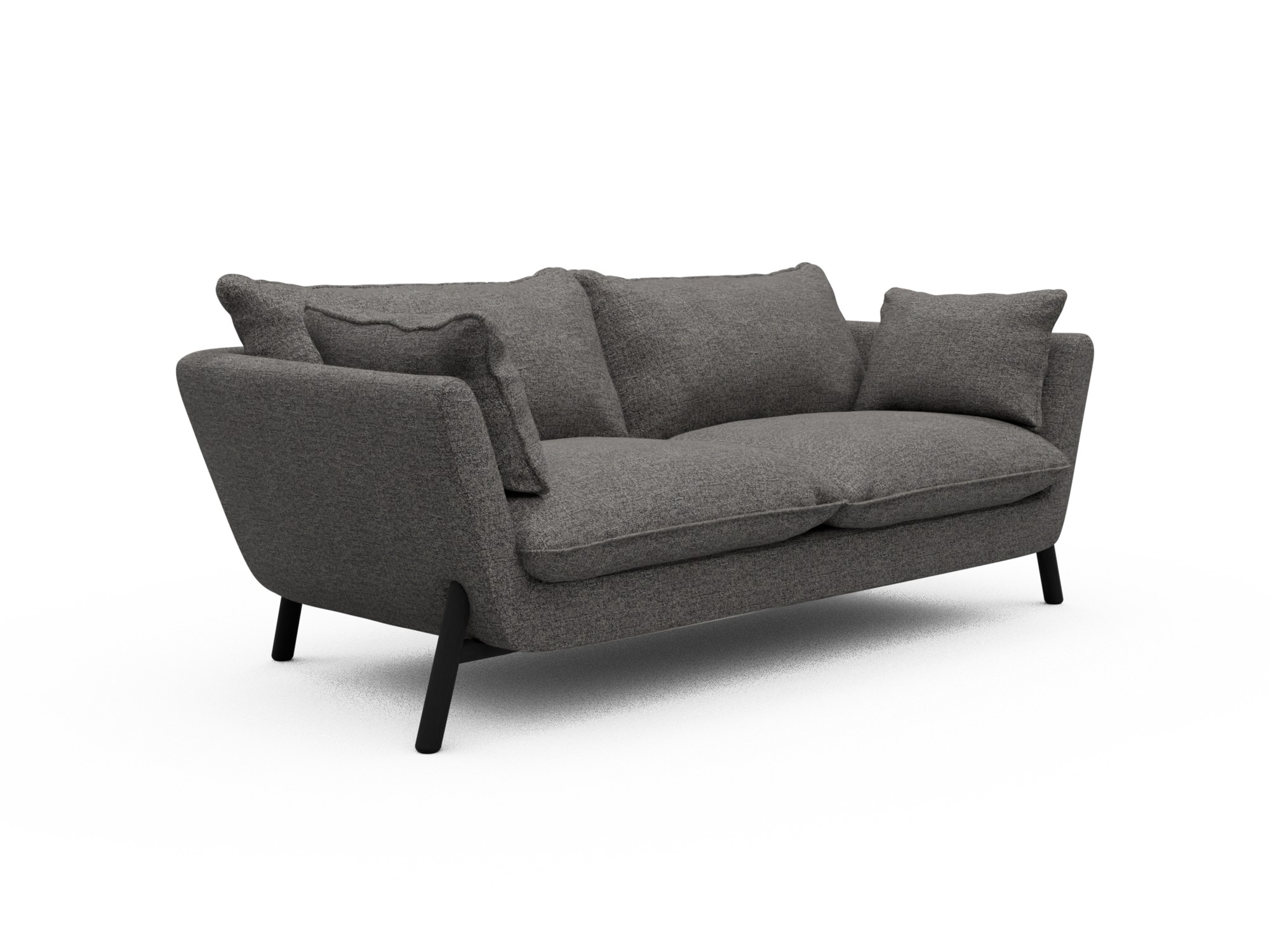 Skandi Home Sofa Emil Soft 2-Sitzer Beinfarbe Eiche Schwarz Carreno-Salt-and-Pepper moebelfaktor