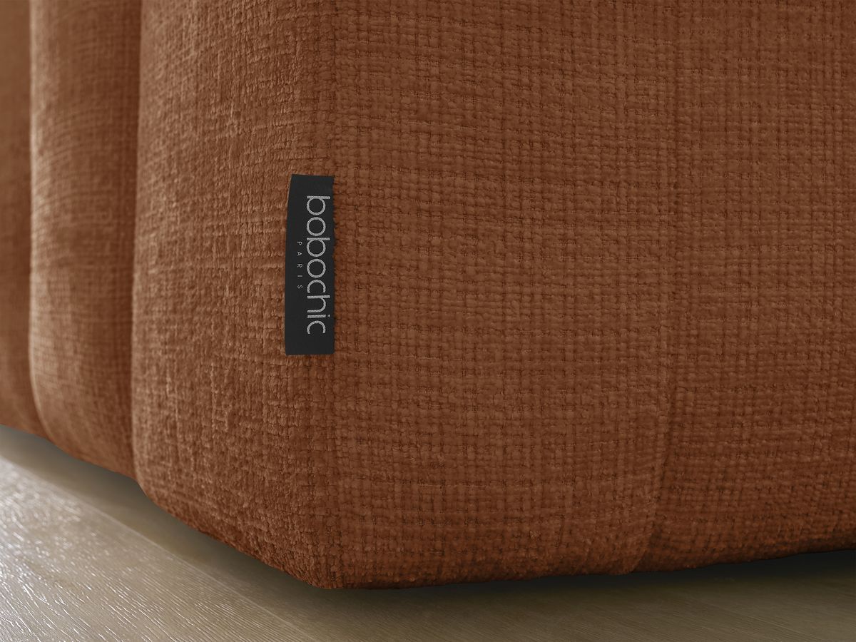 Bobochic Anakin Sofa 3-Sitzer, 2 Kissen Strukturstoff Orange