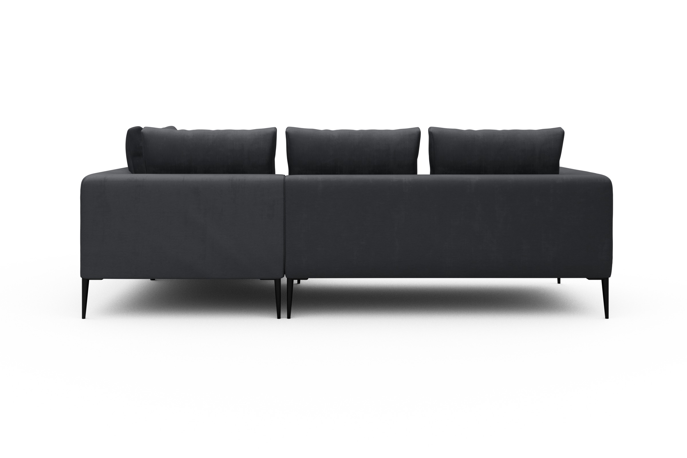 Ecksofa Paul Relax-Ecke rechts mit 2-Sitzer Cordufine-Slate-Grey