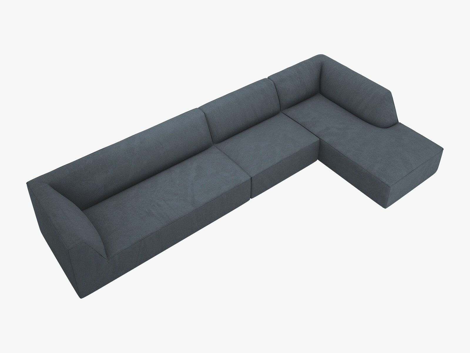 Micadoni Ecksofa Ruby 5-Sitzer Rechts Kord Scala Blau
