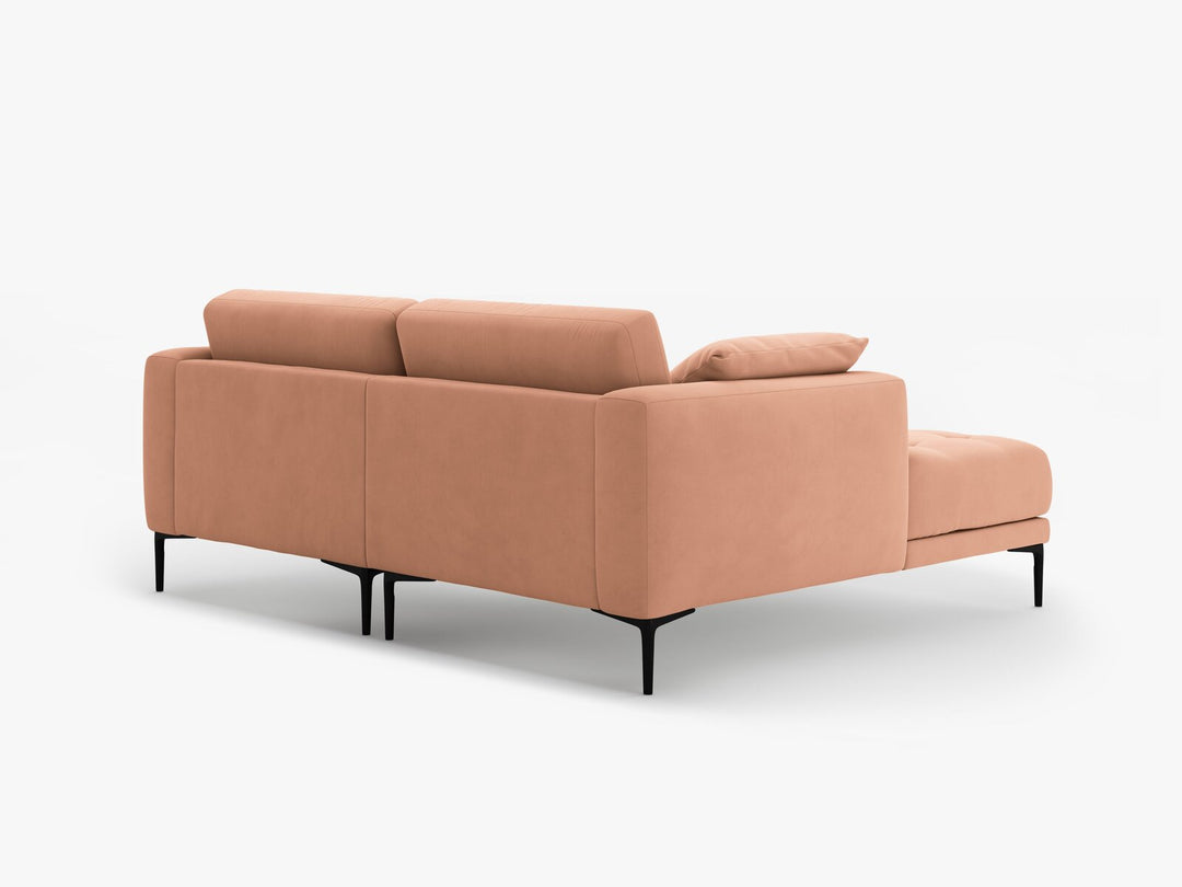 Micadoni Ecksofa Bemy 2-Sitzer Links Samt Rosa