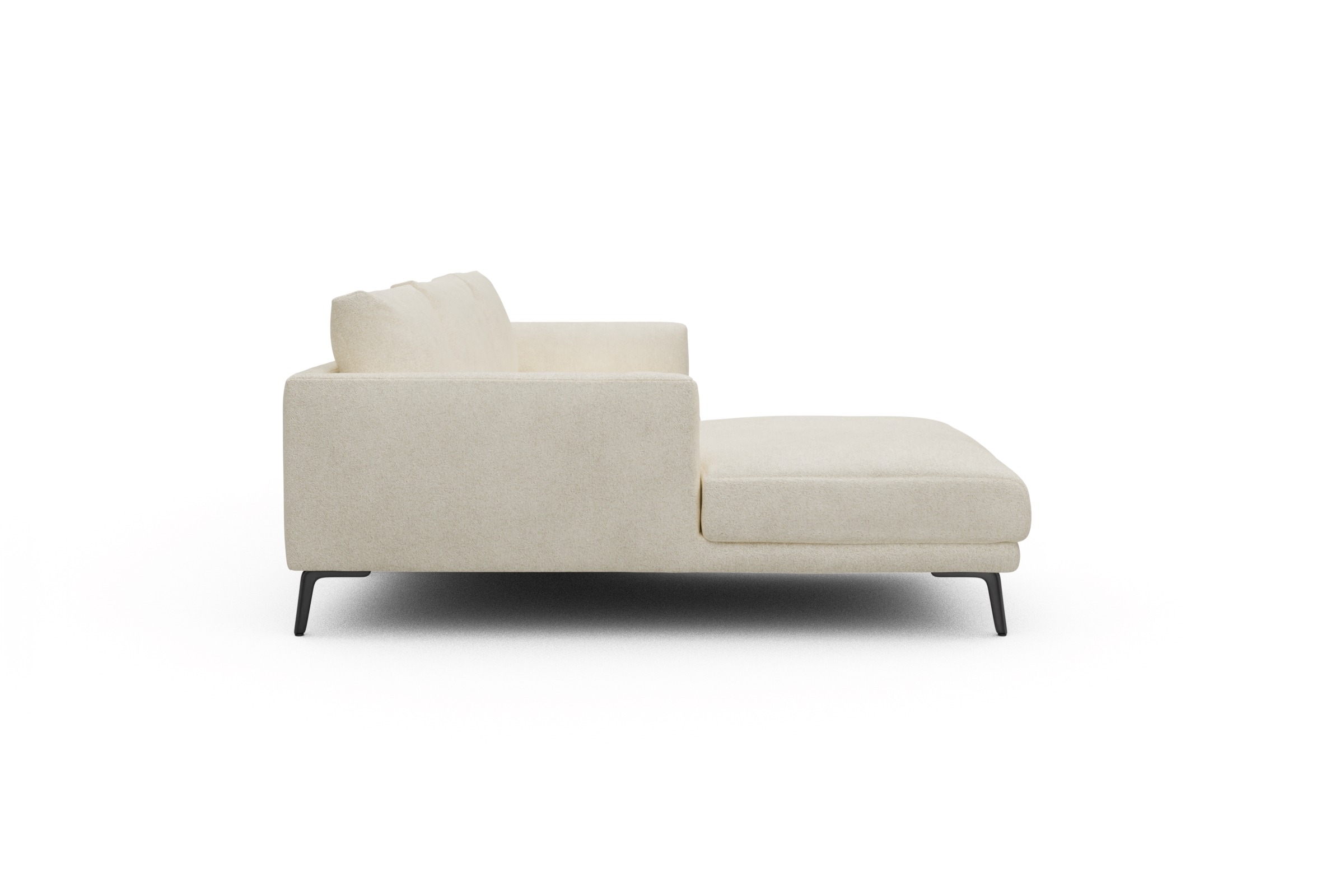 Ecksofa Karl Chaiselongue links mit 2,5-Sitzer Boucle-Off-White