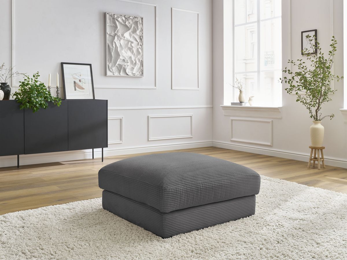 Bobochic Leonard Pouf Cordsamt Dunkelgrau
