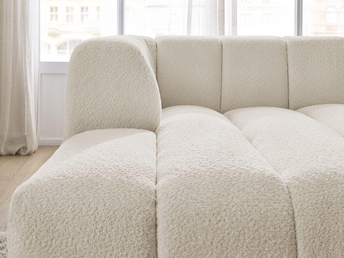 Bobochic Annecy Méridienne-Modul Bouclé-Stoff Beige Ecke links