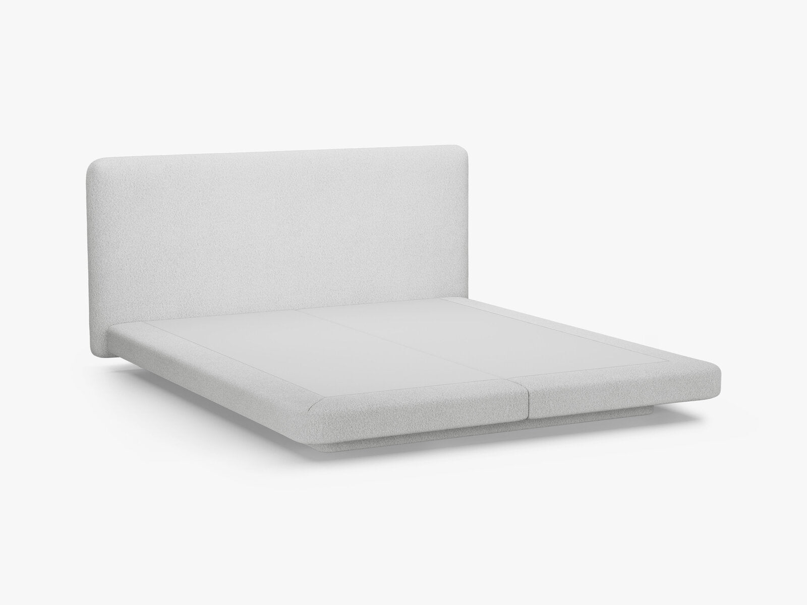 Micadoni Polsterbett mit Kopfteil Linea Boucle Baloo Hellgrau 200x200