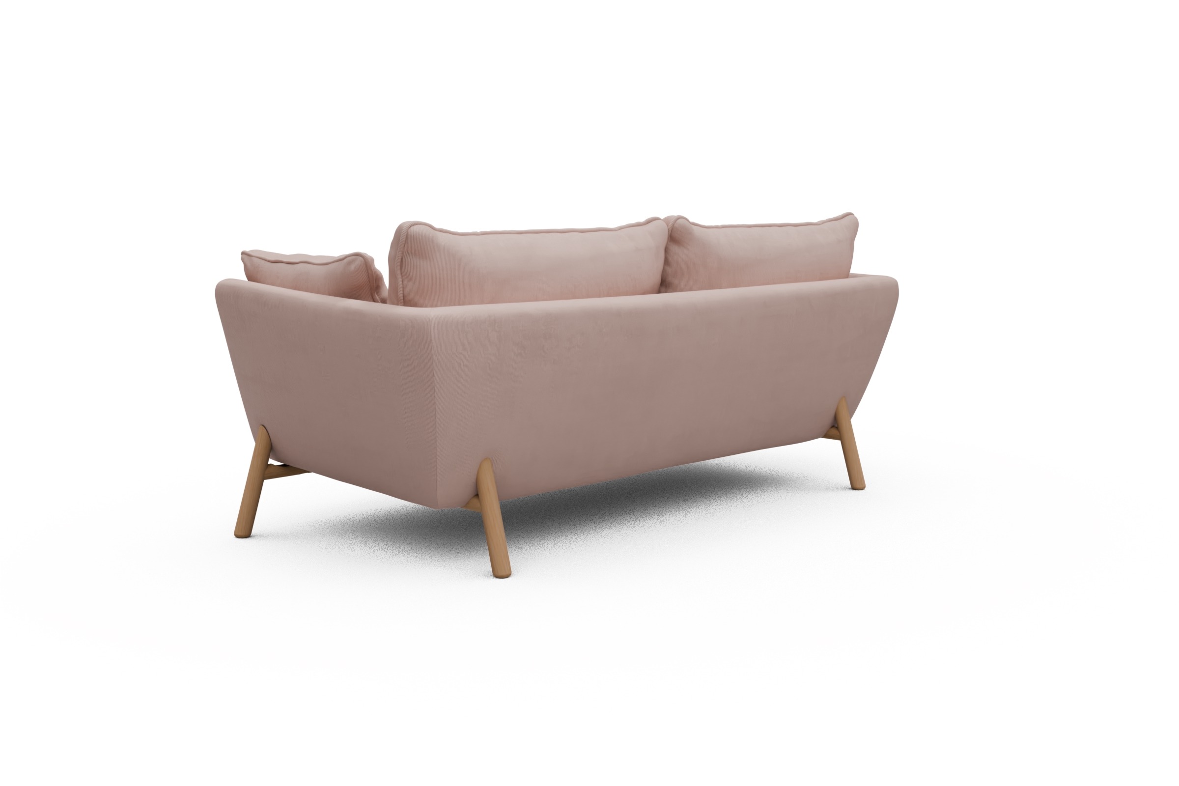 Sofa Emil PREMIUM 2-Sitzer Beinfarbe Eiche Natur Cordufine-Blush
