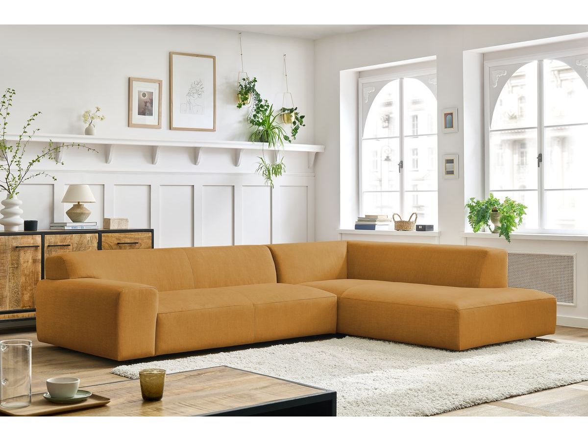 Bobochic Lavena Ecksofa 312 × 220 cm Samt Gelb Ecke links