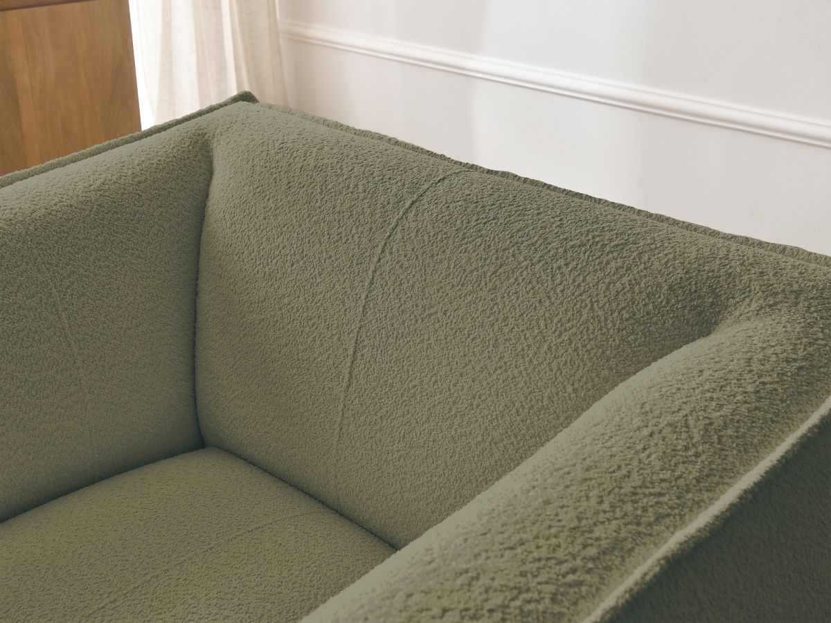 Bobochic Giorgia Sessel Bouclé-Stoff Grün