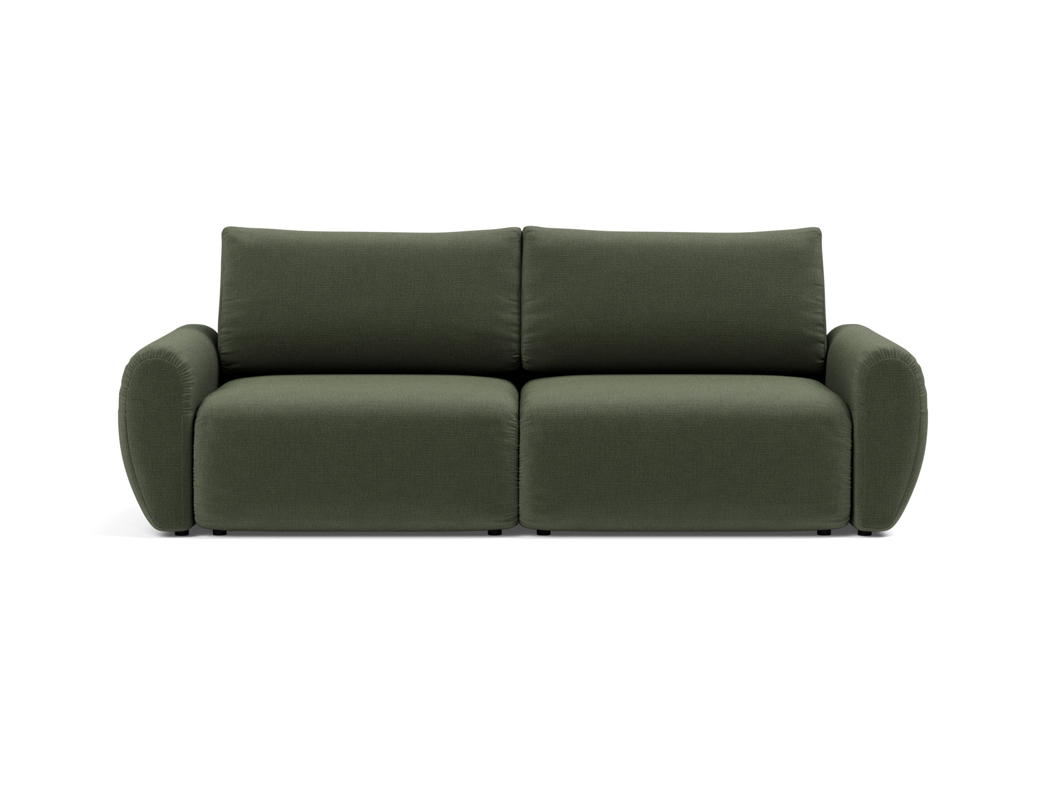 Schlafsofa Norum mit Curve-Armlehnen Chenille Esina 413-Olive-Green