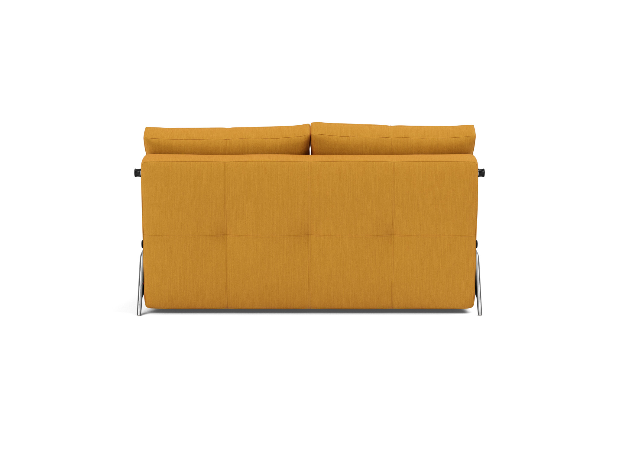 Schlafsofa Cubed 140 Flachgewebe Elegance 507-Burned-Curry Beine Aluminium