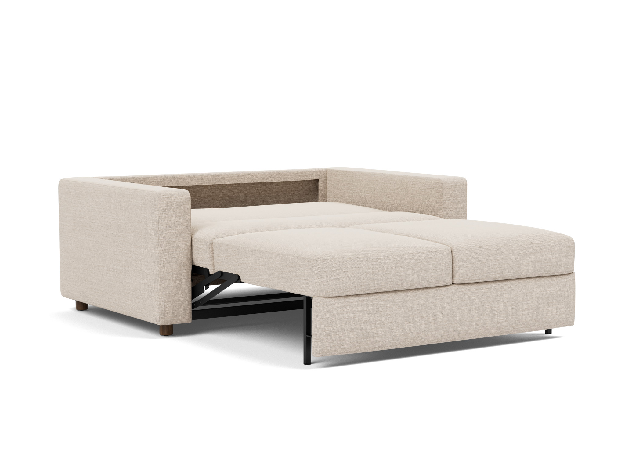 Schlafsofa Neah mit Standard-Armlehnen 140 Webstoff Blida 612-Sand-Grey