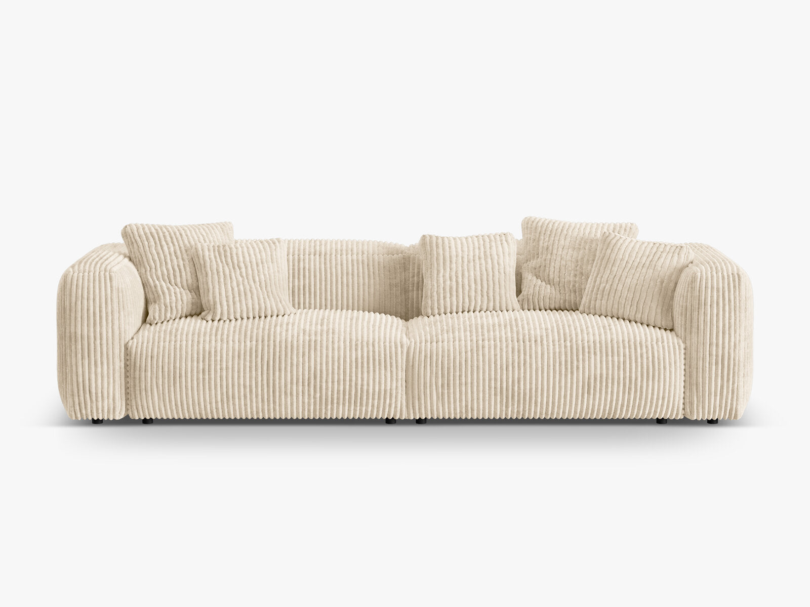 Micadoni Sofa Martina 4-Sitzer Kord Tilia Helles Beige