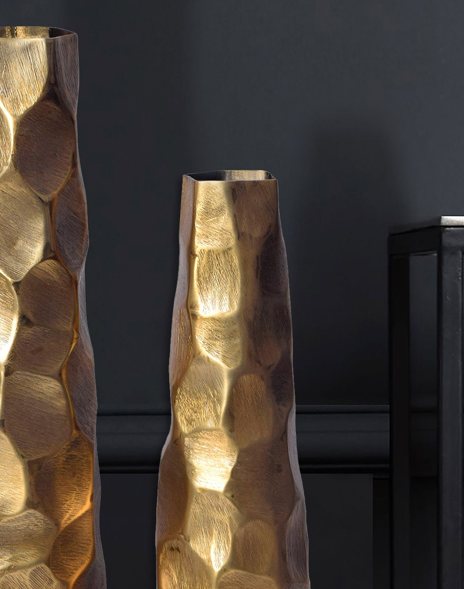 Tischvase Vikeland Aluminium Gold Ø 15 × H 49 cm