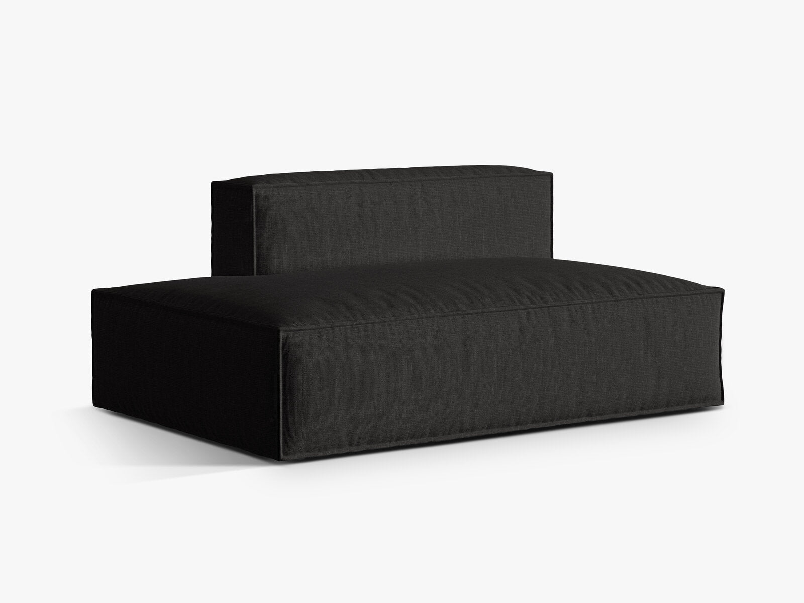 Micadoni Modul Nuria 3-Sitzer Links Strukturierter Stoff Schwarz